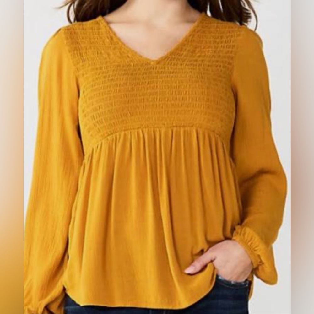 Sonoma Yellow Babydoll Top